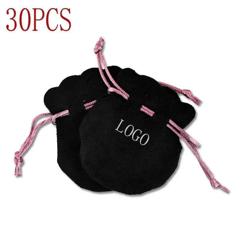 Charm 30st roze lint flanellen tasje voor kraal charme oorbellen ketting sieraden organisator verpakking sieraden organisator Joyero cadeau