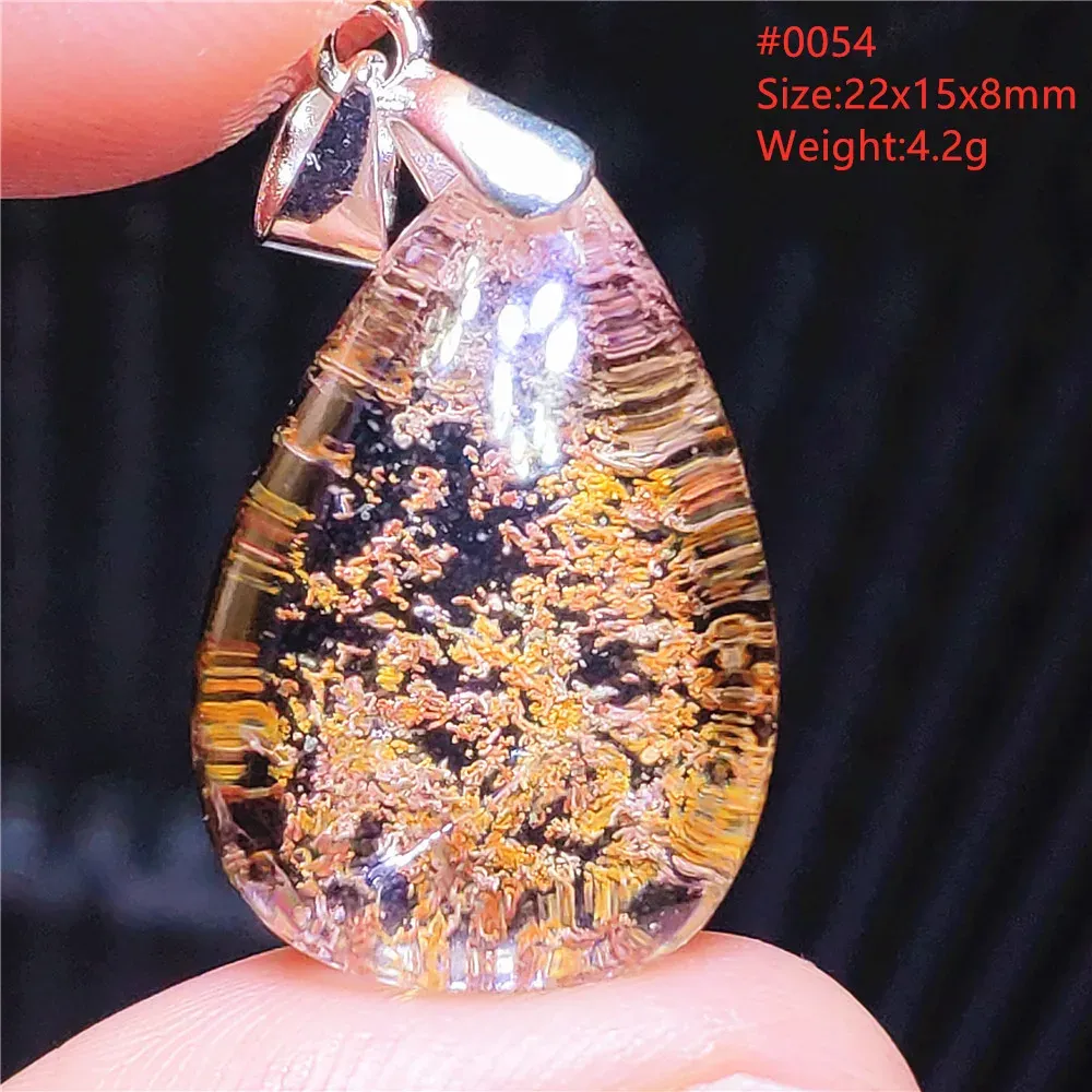 Alloy Natural Green Red Phantom Quartz Pendant Clear Beads Water Drop Women Red Orange Phantom Necklace Jewelry AAAAAA