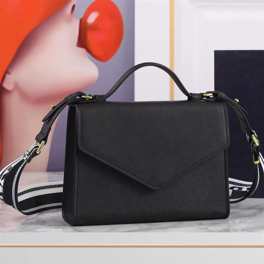 7A Designer Bags Saffiano Leather Monochrome Handbags Magnetic Flap Closure Embroidered Shoulder Straps Crossbody Wallet224k