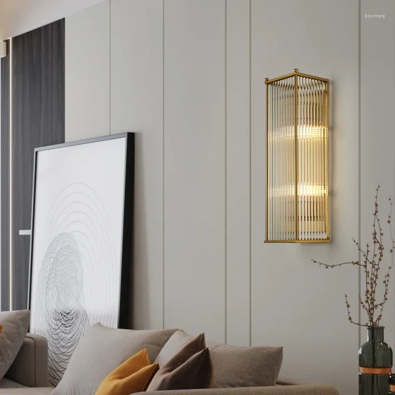 Wall Lamp Rectangular Post-modern Living Room Atmospheric Light Luxury Crystal Rod El Decoration Bedroom