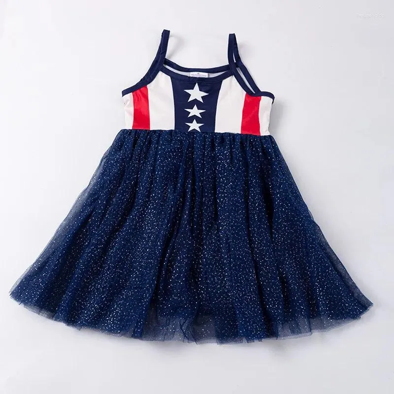 Robes de fille Girlymax 4 juillet Jour de l'Indépendance Tourbillon Tutu Jupe Robe D'été Filles Enfants Vêtements Boutique Vêtements Lait Soie Marine