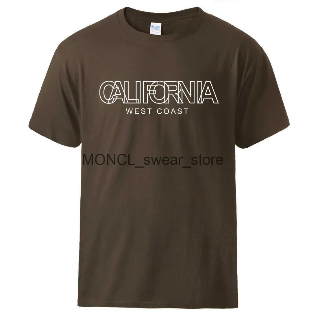 Men's T-Shirts California West Coast Printing T-Shirts Mens Crew Neck Vintage Tee Shirts Breathable Cotton Clothed Basic Creative Tshirts MaleH24129