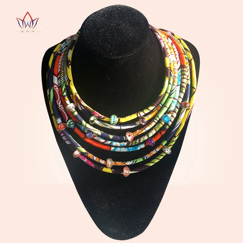 Torques 2022 Hot Sale Handmade African Style Multicolor Transparent Bead Rope Statement Necklace For Best Friend Gift WYA064