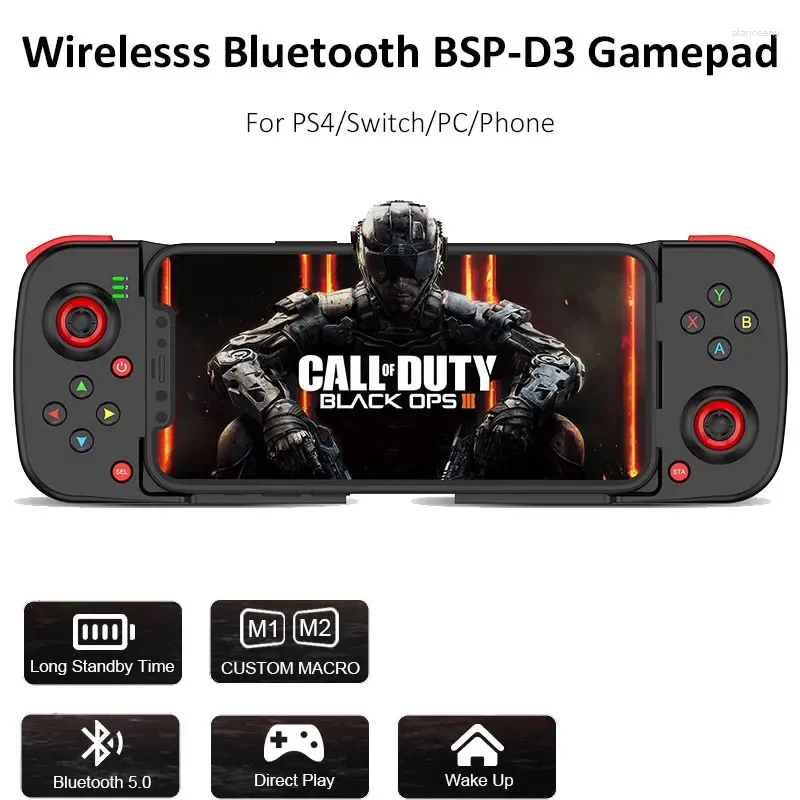 Contrôleurs de jeu Bluetooth Contrôleur pour téléphone mobile Gamepad sans fil PS4 Mando Switch / PC / iOS BSP-D3 Joystick Android