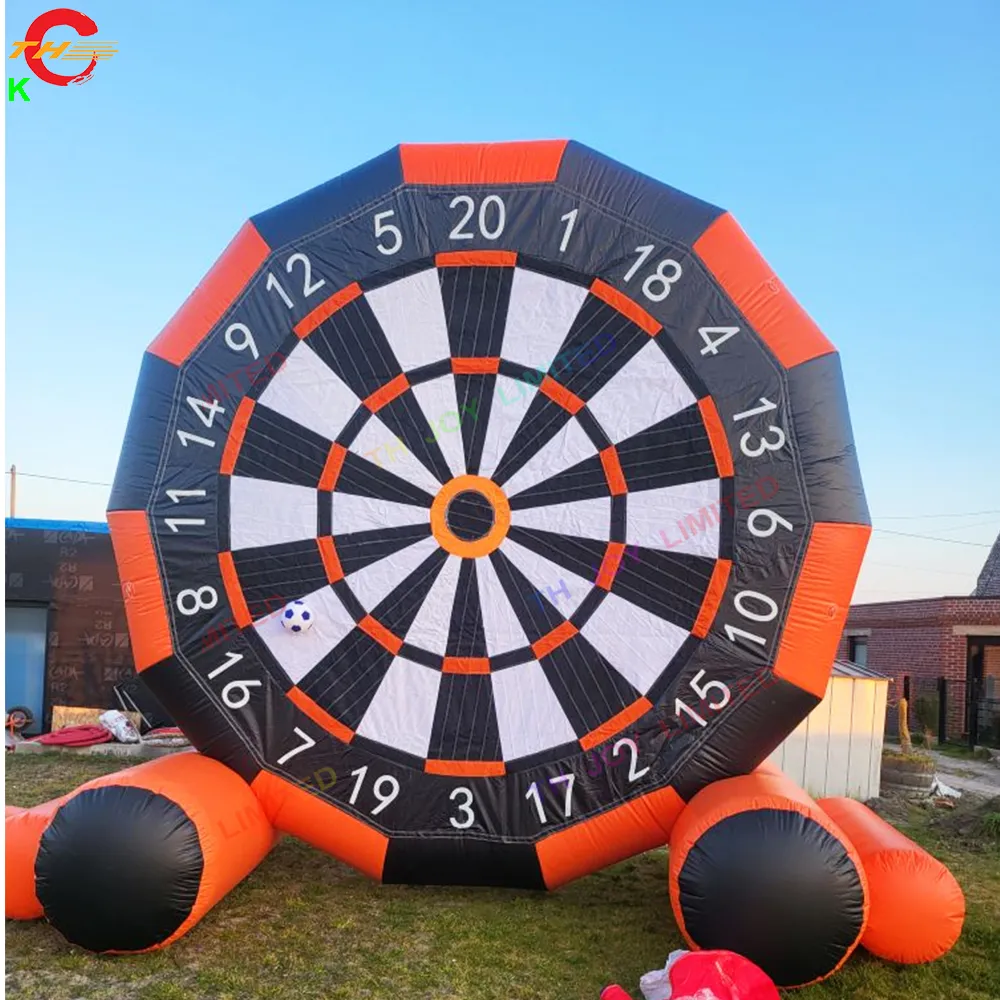 Jeu de fléchettes gonflable géant Orange 5mH, activités de plein air, fléchettes de football commerciales, jeux de carnaval à vendre, livraison gratuite