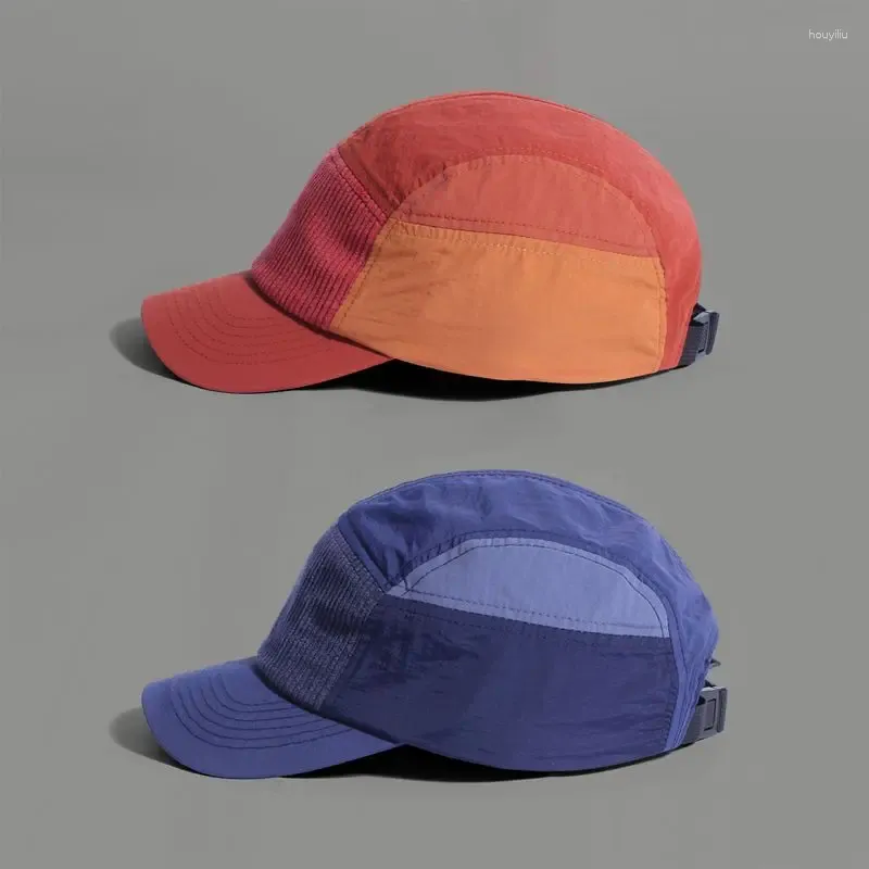 Ball Caps Retro Color Matching Corduroy Baseball Cap Five Piece Camping Tooling Style Short Brim