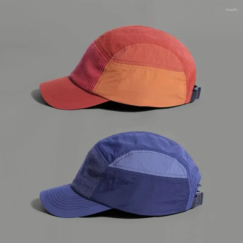 Gorras de bola Color retro a juego Gorra de béisbol de pana de cinco piezas Estilo de herramientas para acampar Ala corta