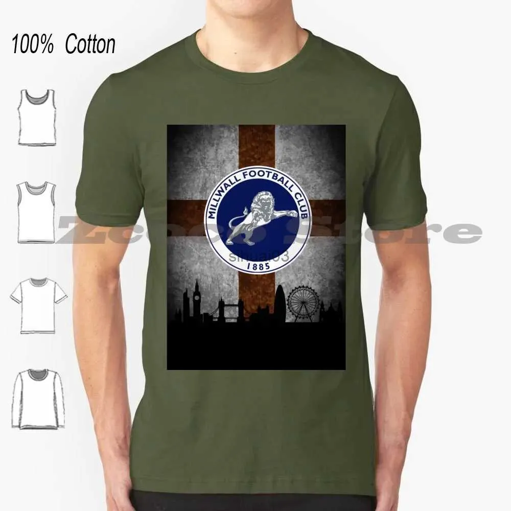 Мужские футболки Millwall London 100% хлопок для мужчин и женщин Мягкая модная футболка Millwall Football Никто не любит нас, мы не боимся, враг не придет