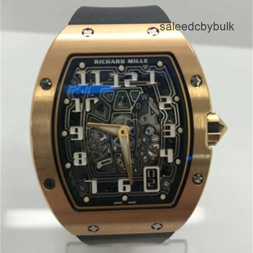 Automatisk Winding Tourbillon klockor Richardmill Men's Luxury Wristwatch Richardmill 6701 New Rose Gold Men's Watch B93D