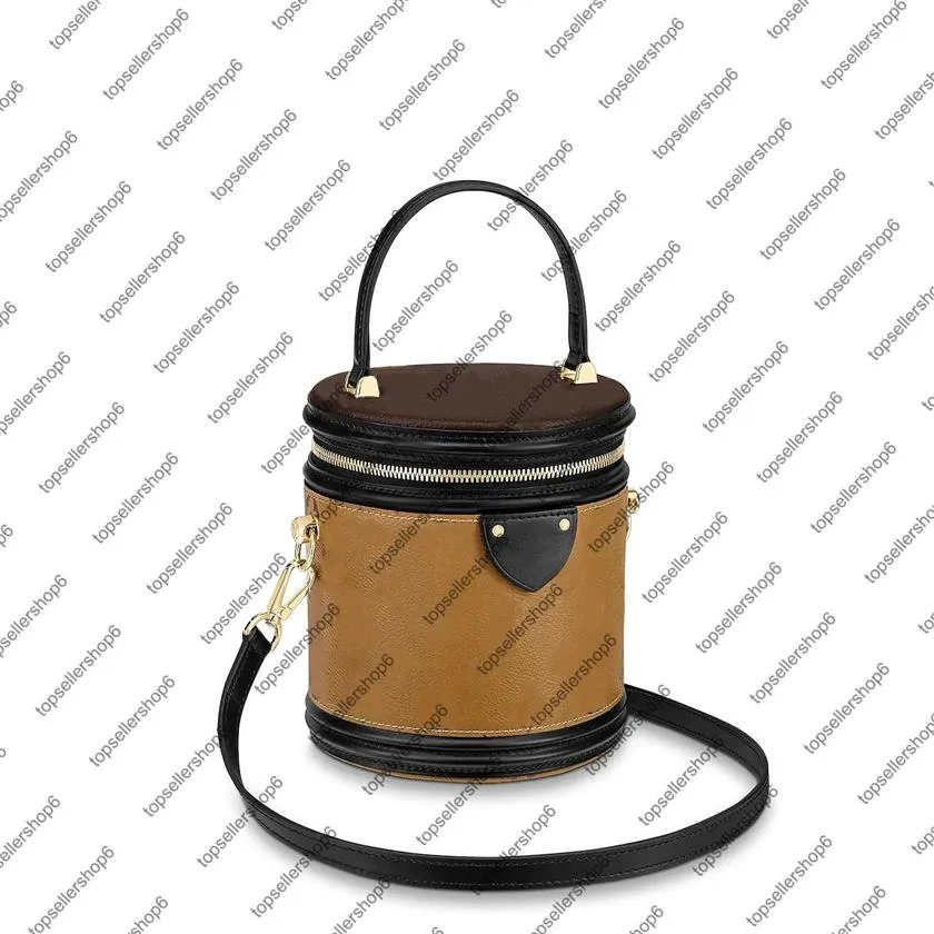 M43986 M555457 Cannes Handbag Women Designer Natural Cowwhide Leather S-Lock Clasp Canvas Bucket Bashbag Cross-Body Messen262J
