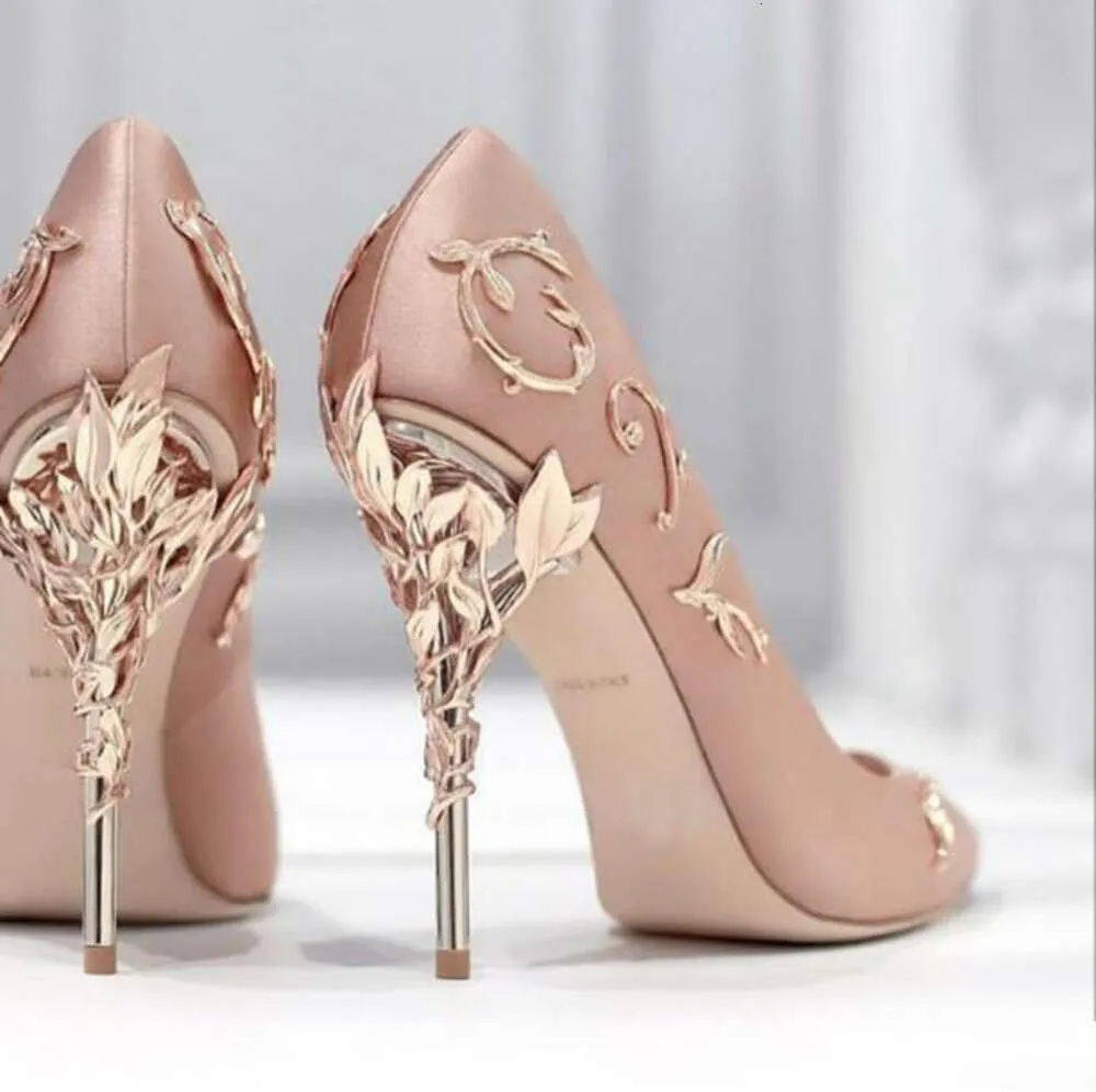Düğün Akşam Partisi Balo Ayakkabı Pembe Altın Bordo Konforlu Tasarımcı İpek Leke Eden Topuklar Gelin