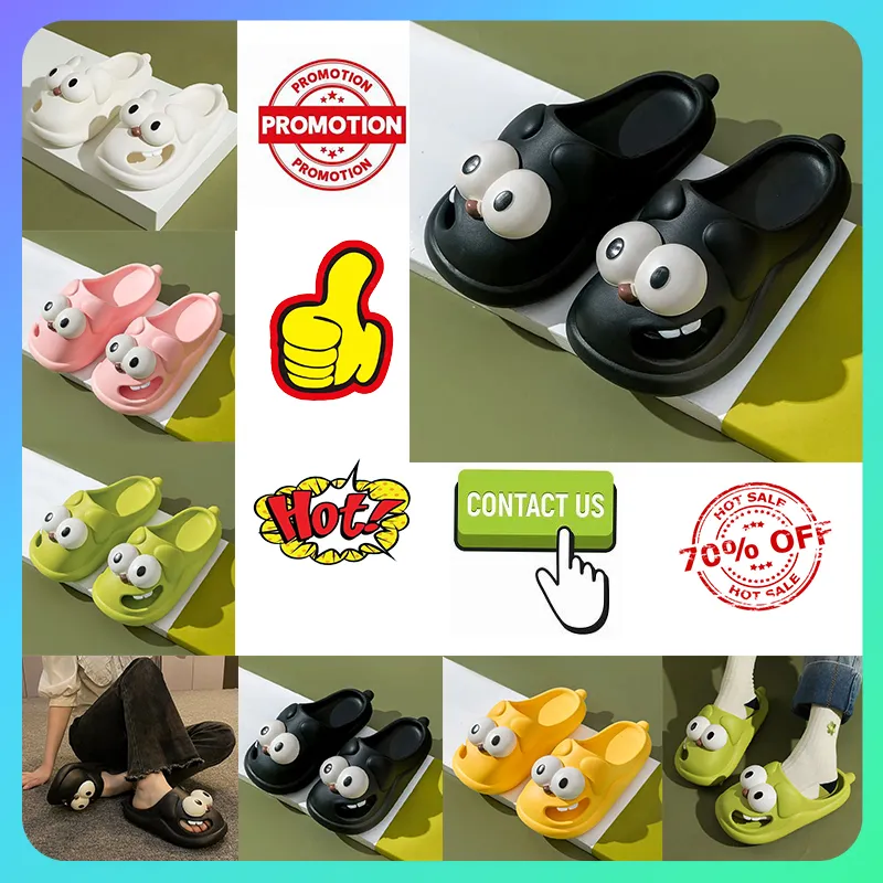 Projektant Casual Platform Big Eyed Cute Kcieczki mężczyźni Kobieta przeciw poślizgowi odporne na zużycie lekkie oddychane, miękkie podeszwy Summer Beach Slipper