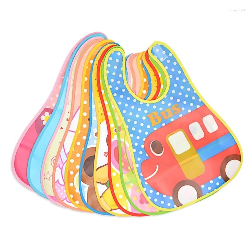 Accessoires pour cheveux, bavoirs réglables en plastique EVA, imperméable, alimentation pour déjeuner, tissu De dessin animé, tablier pour enfants