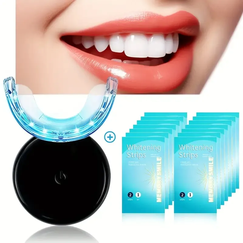 Kit de blanchiment des dents, lumière LED de blanchiment des dents + bandes de blanchiment des dents, blanchiment des dents, gencives, soins dentaires, outils dentaires cosmétiques bucco-dentaires professionnels