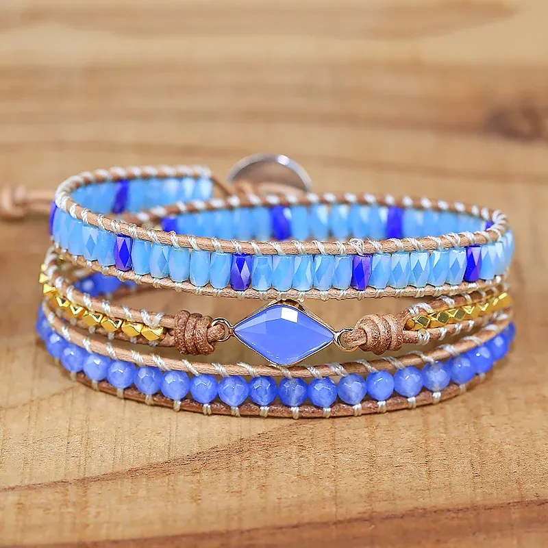 Bangle 2021 New Fancy Femme Wrap Bracelets Rhinestone Leather Wrap Bracelet Boho Bracelets friendship gift jewelry drop shipping