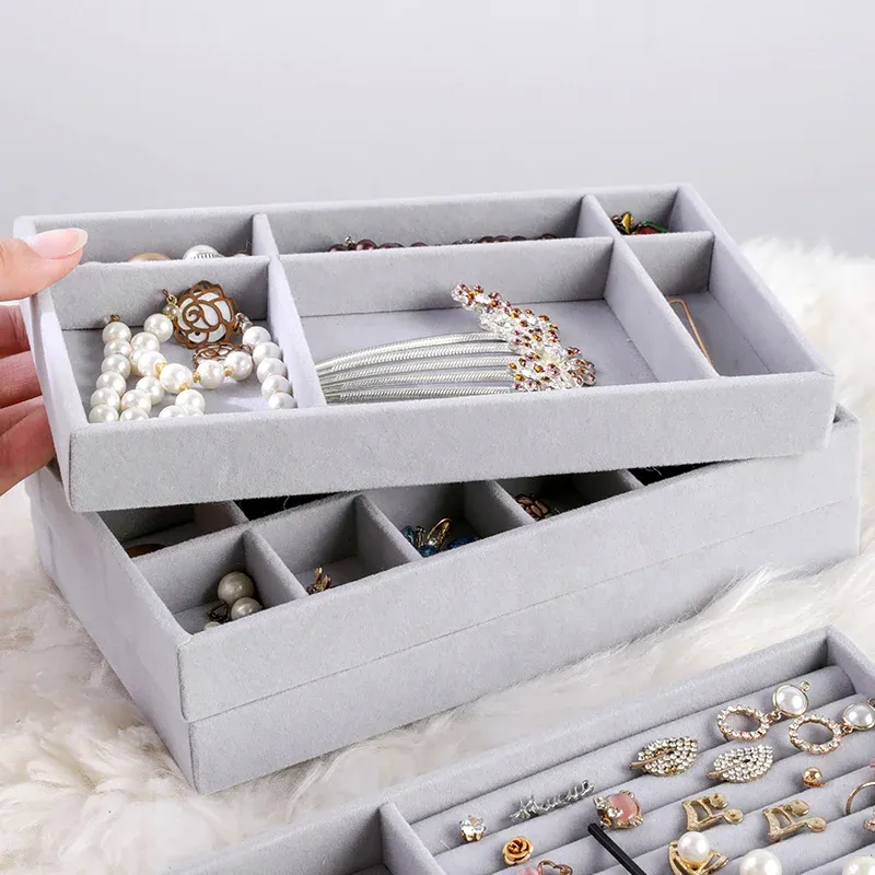 Rings Hot Sales Fashion Portable Velvet Jewelry Ring Jewelry Display Organizer Box Tray Holder Earring Jewelry Storage Case Showcase