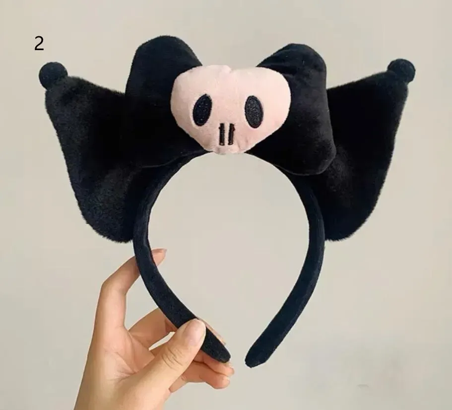 INS Kawaii Kuromi Style Hair Sticks Handmade Plush Melody Design Washing Face Girl Kids Accessories 4 Designs