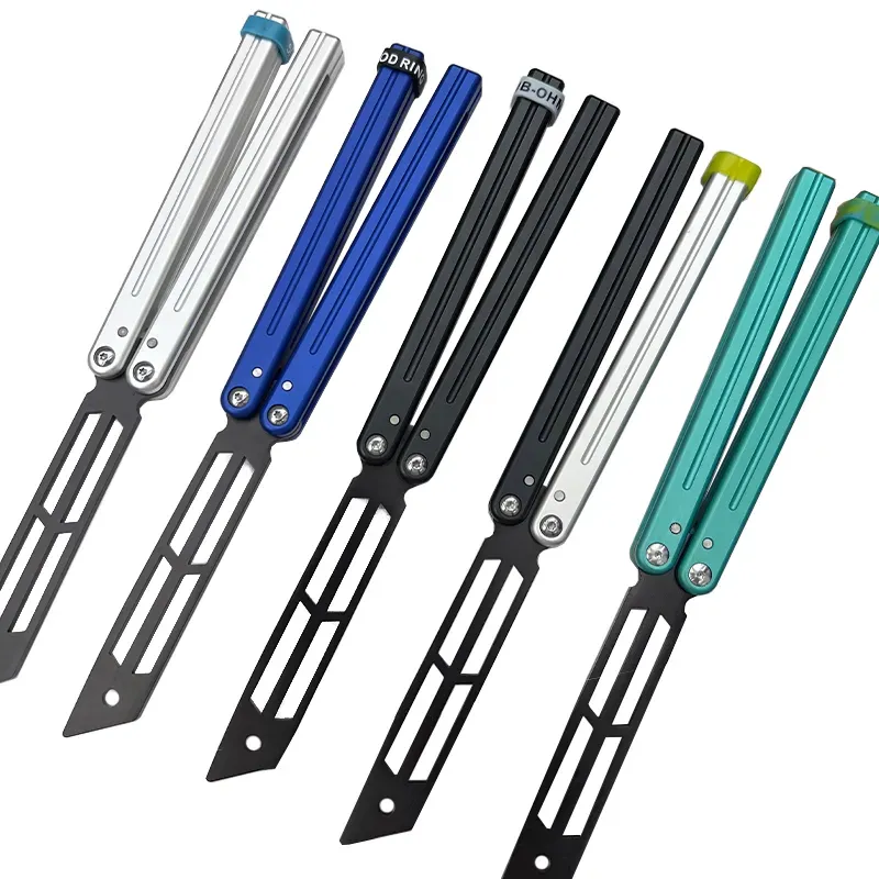 Messen Squid Inked Triton V2 Clone Balisong Flipper Trainer Borboleta Faca de Treinamento Sistema de Buchas Punho de Alumínio Faca EDC Segura