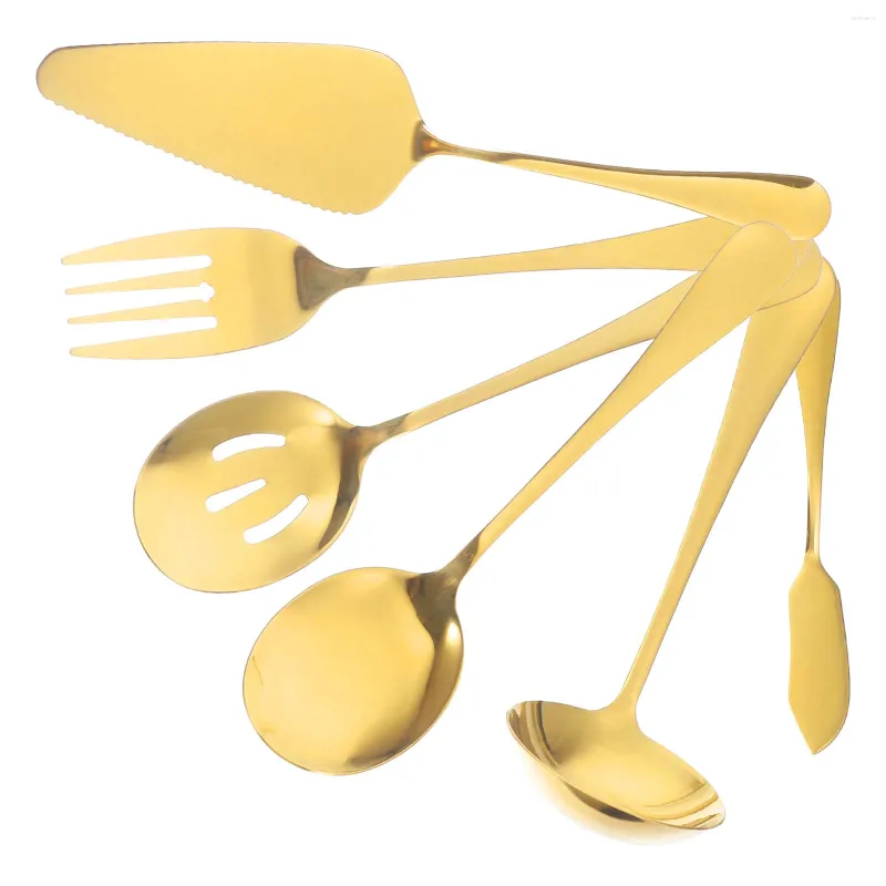 Servis uppsättningar rostfritt stål bestick gaffel sked kit bordsvaror mer kök leverans servering skedar bärbara
