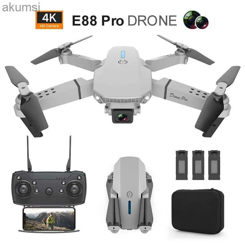 Drones New 2023 E88 Pro Three-sided Obstacle Avoidance RC Drone 4K Professinal HD Camera Foldable Dron Helicopter WIFI Hold Gift Toy YQ240129