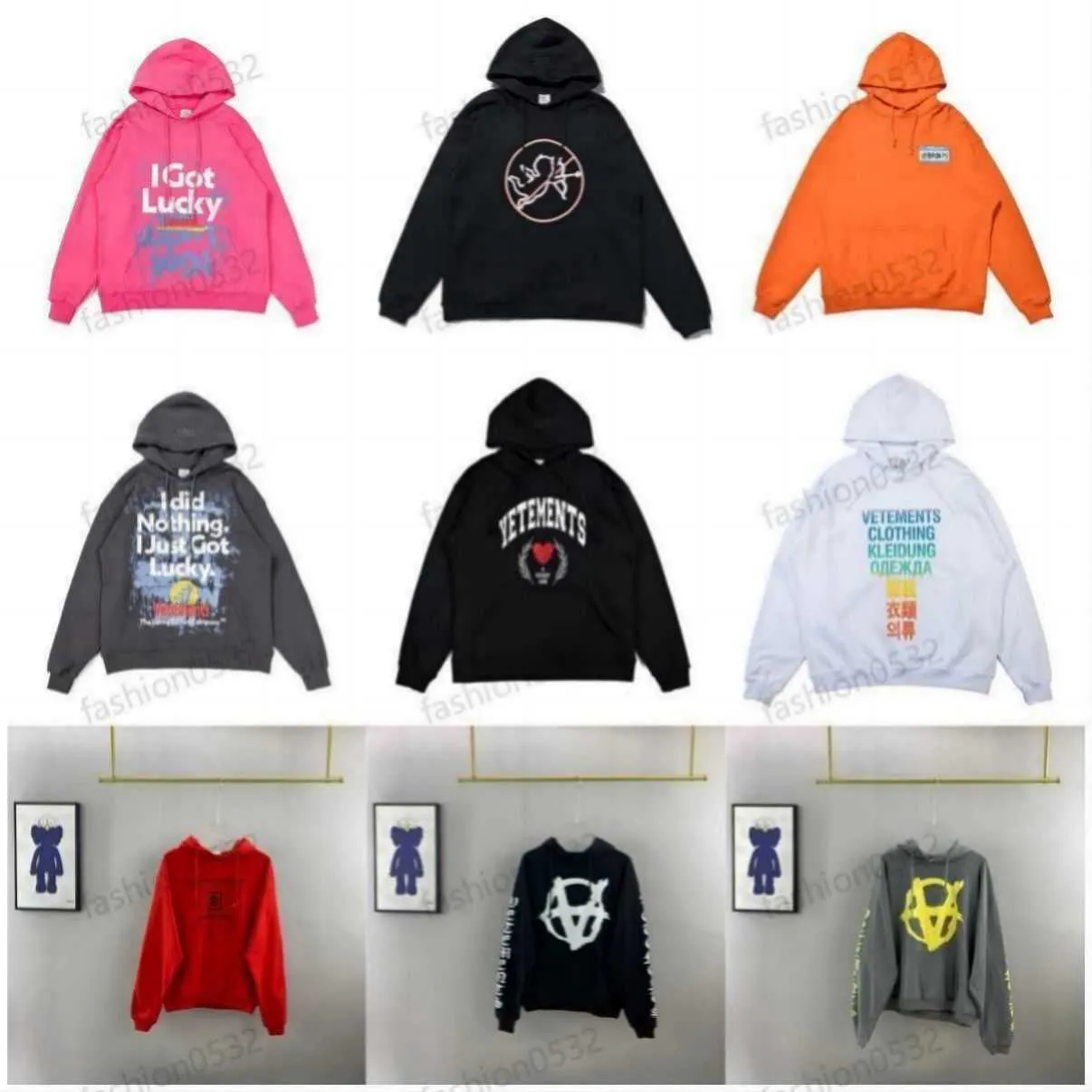 Vetements hoodie högkvalitativa män huva täckt hoodie tröja boxy överdimensionerad hoodie herr mode topp nytem