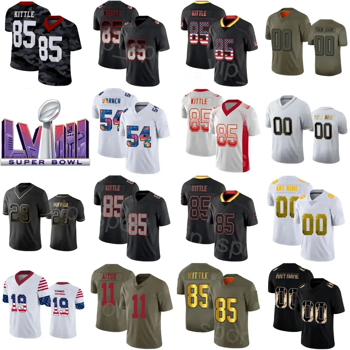 2024 NEW Football Super Bowls III 25 Elijah Mitchell Jerseys 24 Mason 19 Deebo Samuel 32 Tyrion Davis-price 11 Brandon Aiyuk George Kittle Talanoa Hufanga Fred Warner