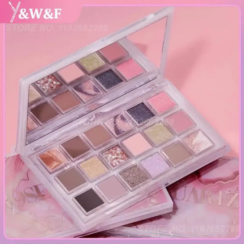 Huda Story 18 Colorse Desert Rose Eyeshadow Palette Long Mashed Pearl Sequins Matte Earth Earth Shadow Eye Makeup TSLM2 240124