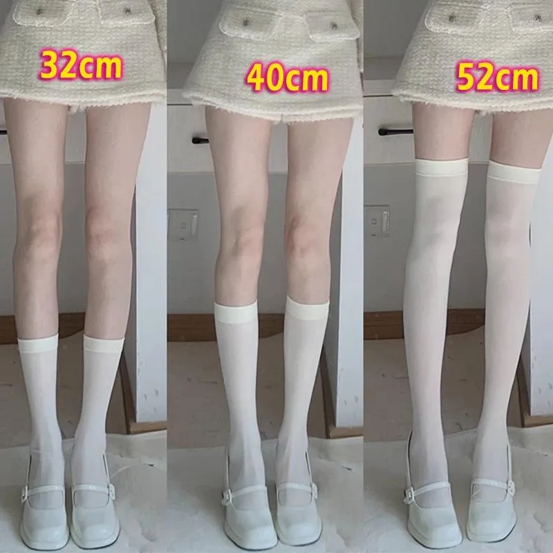 Women Socks 20/32/40/52cm Lolita Sexy Stockings Cute Black White Long Over Knee Thigh High Compression