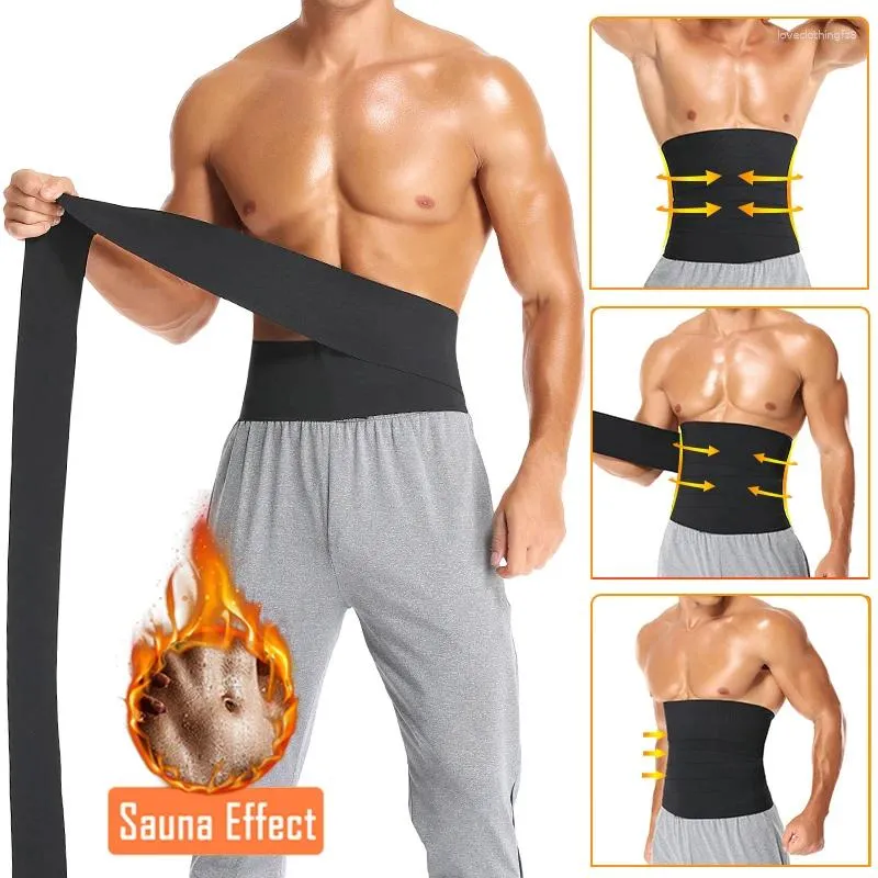 Intimo modellante per il corpo da uomo Dimagrante Shaper per la vita Trainer Wrap Uomo Tummy Control Corsetto Neoprene Bruciare i grassi Perdita di peso Cintura per il sudore della sauna