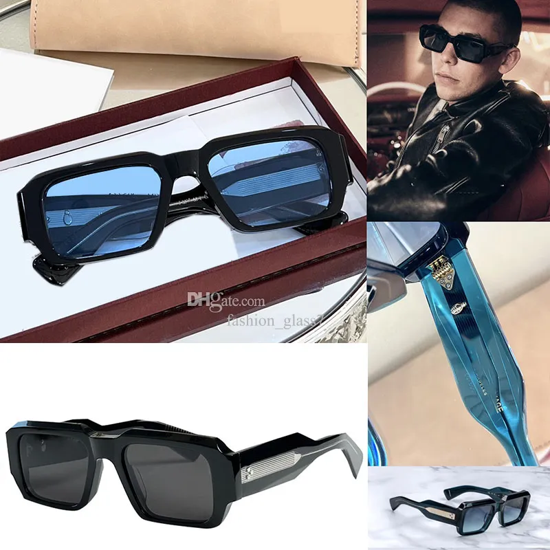 Mens retro square sunglasses with high quality oversized and thick legs designer fashion street photo sunglasses with top notch original box