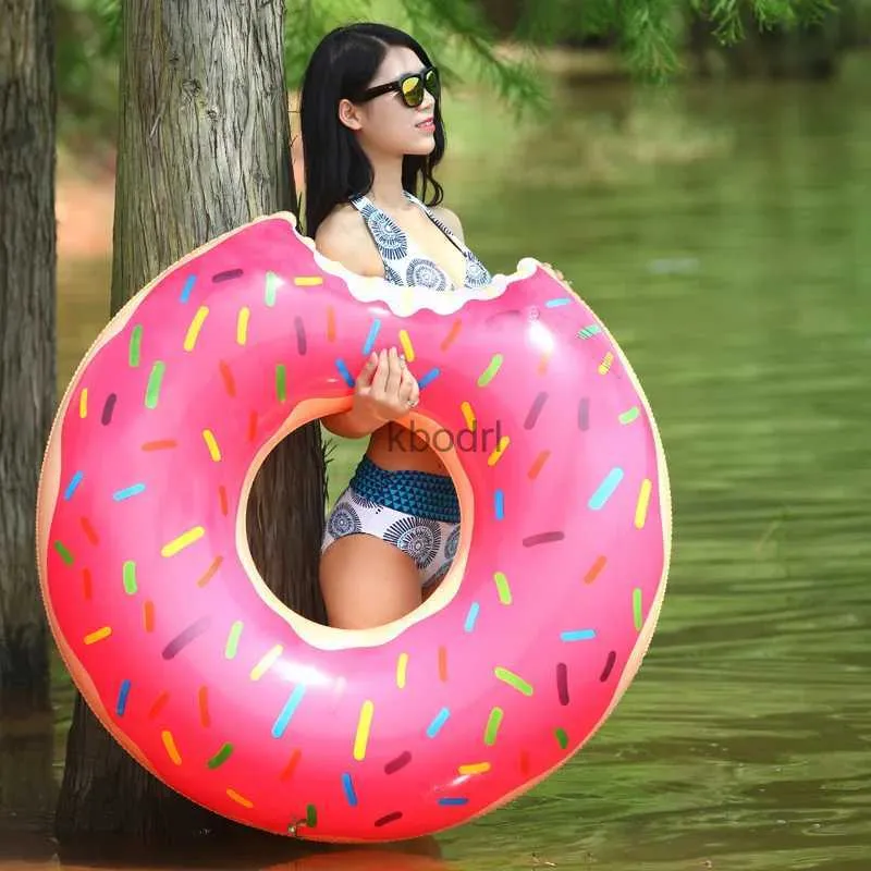 Other Pools SpasHG Inflatable Donut Swimming Ring Giant Pool Float Toy Swimming Pool Float Bathing Pool Toy Party Decoration Bar Coasters YQ240129