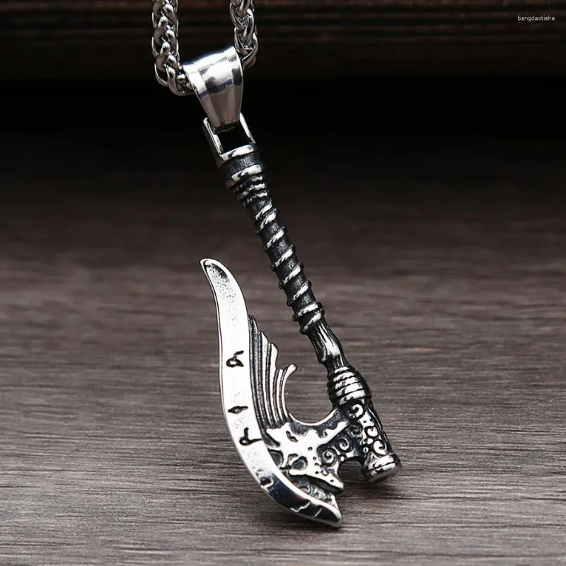 Pendant Necklaces Vintage Stainless Steel Viking Axe Necklace Men Nordic Amulet Jewelry Gift Fashion Punk Hip Hop Bottle Opener