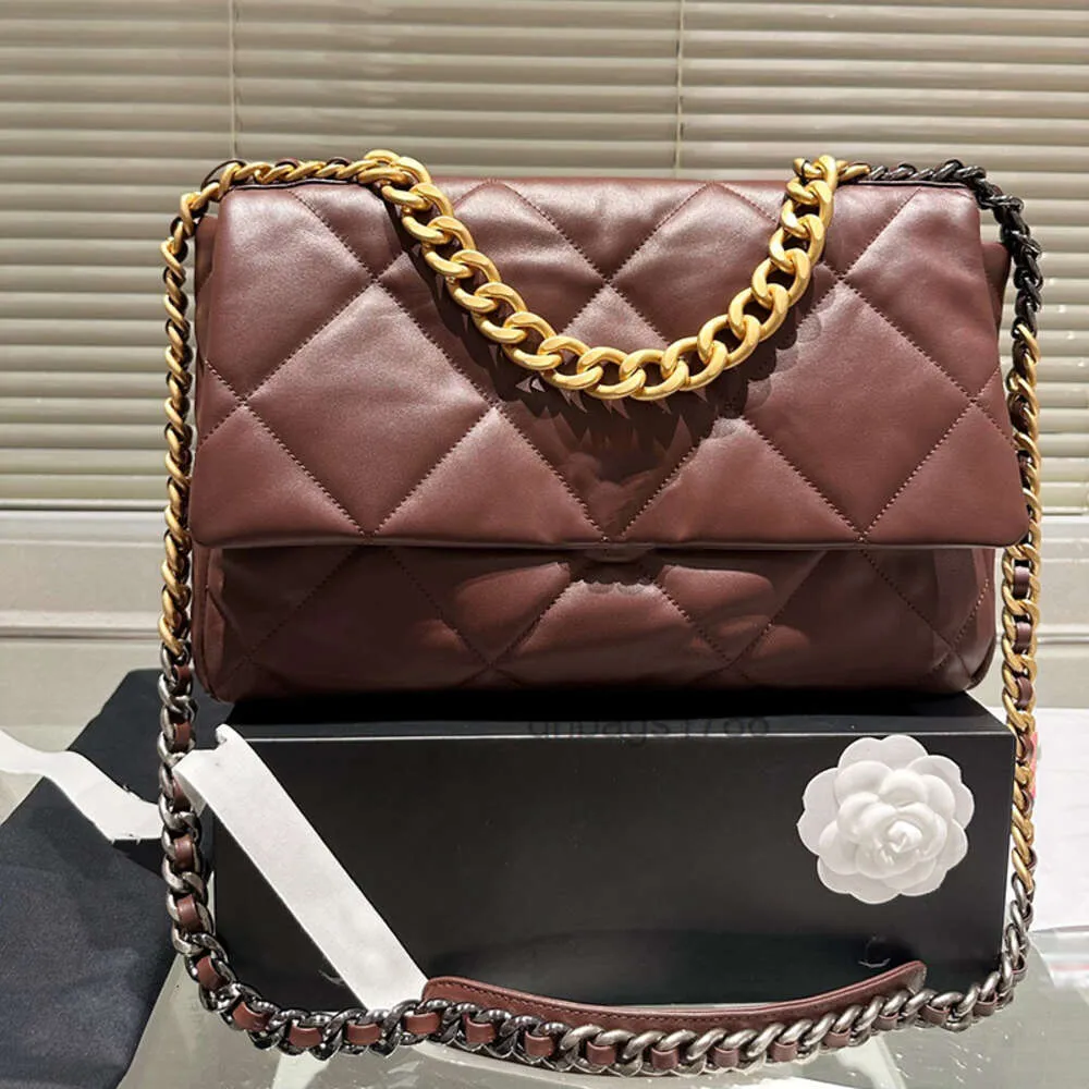 DHgate Luxury Designer Crossbody channell Bag French Classic 19 Diamond Checkered Single Shoulder bags Top Quality Women s Fashion Thick Chain Handbag 36CM New Flap Bag Bags Luggage Accessories