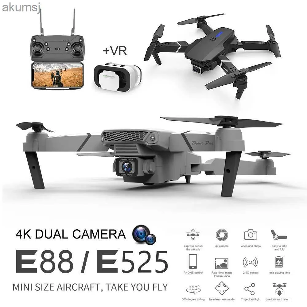 Drones E88 Easy Fly FPV VR Mini Drone Fotografia Aérea Long Range Dobrável Quadcopter Com Câmera Controle Remoto Helicóptero Brinquedos Presente YQ240129