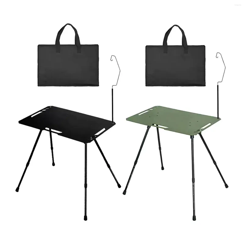Camp Furniture Foldable Camping Table Side Height Adjustable With Hanging Hole