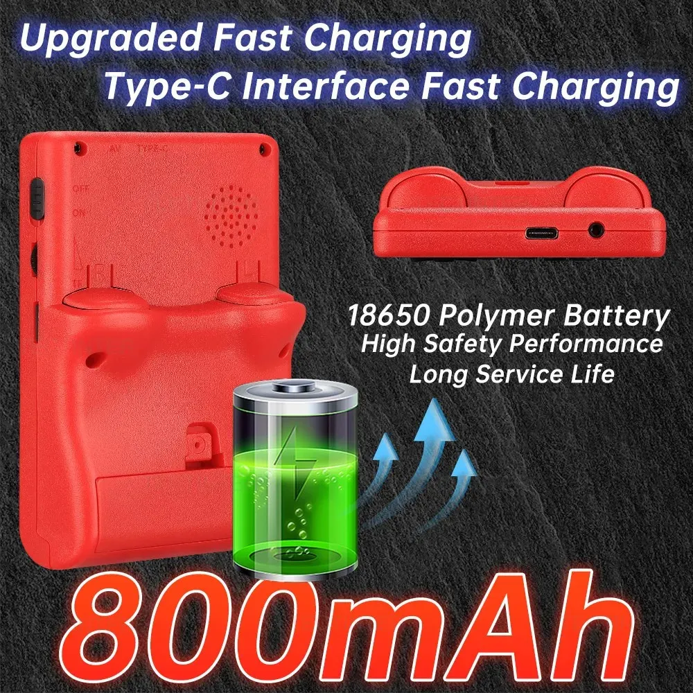 Console De Jeu Portable Rétro GB300 Avec écran 3 Pouces - 6000+ Jeux, Batterie 800 MAh, Sortie TV, 2 Joueurs - 7