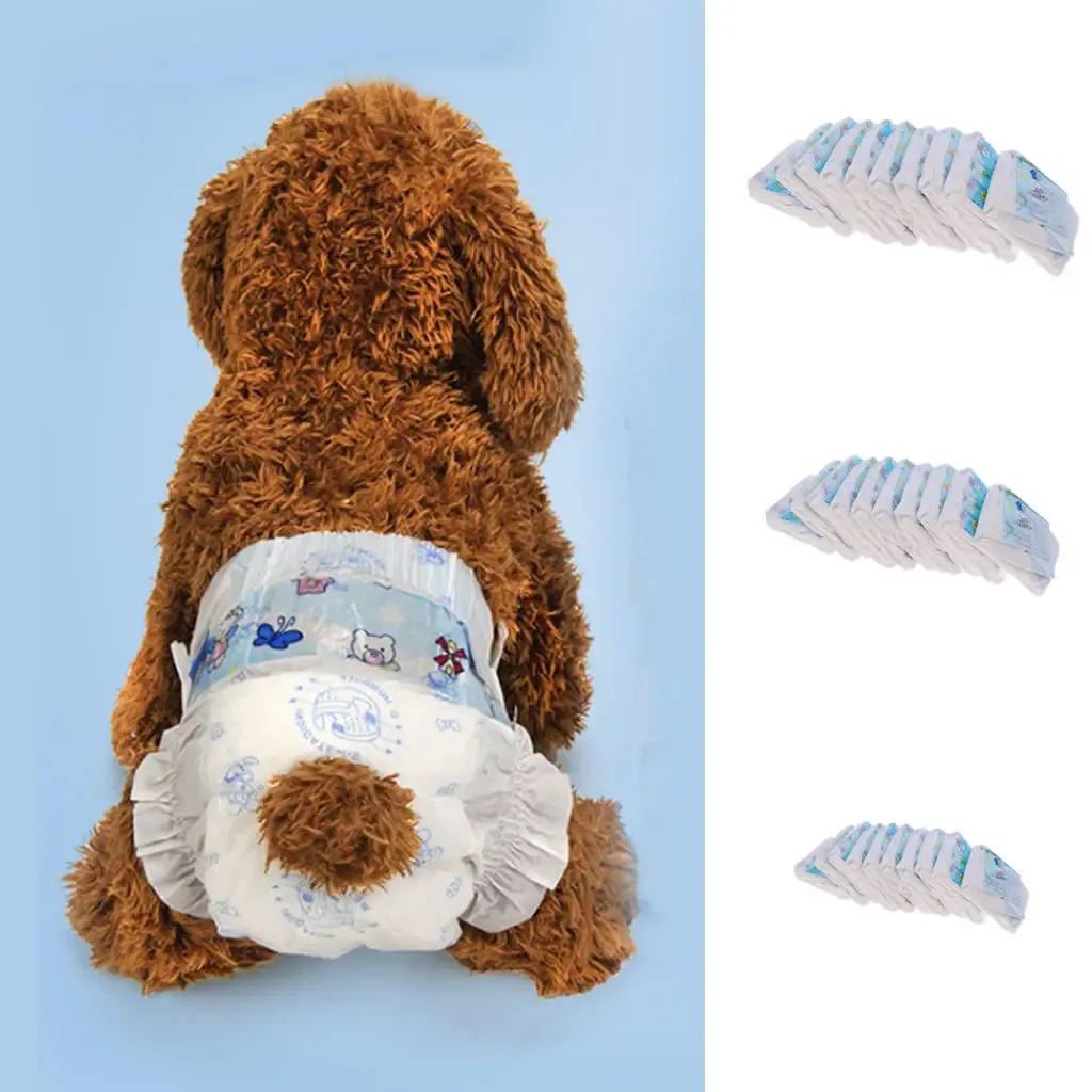 2x10pcs Disposable Dog Diaper Pet Puppy Nappy Pants Super Absorbent S