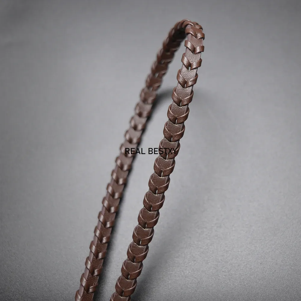 Armreif, 1 Yard, ca. 8 x 4 mm, handgefertigte geflochtene Lederseilschnüre für Schmuck, Armbänder, Halsketten, Herstellung, heiß verkaufte Saitenfabrik