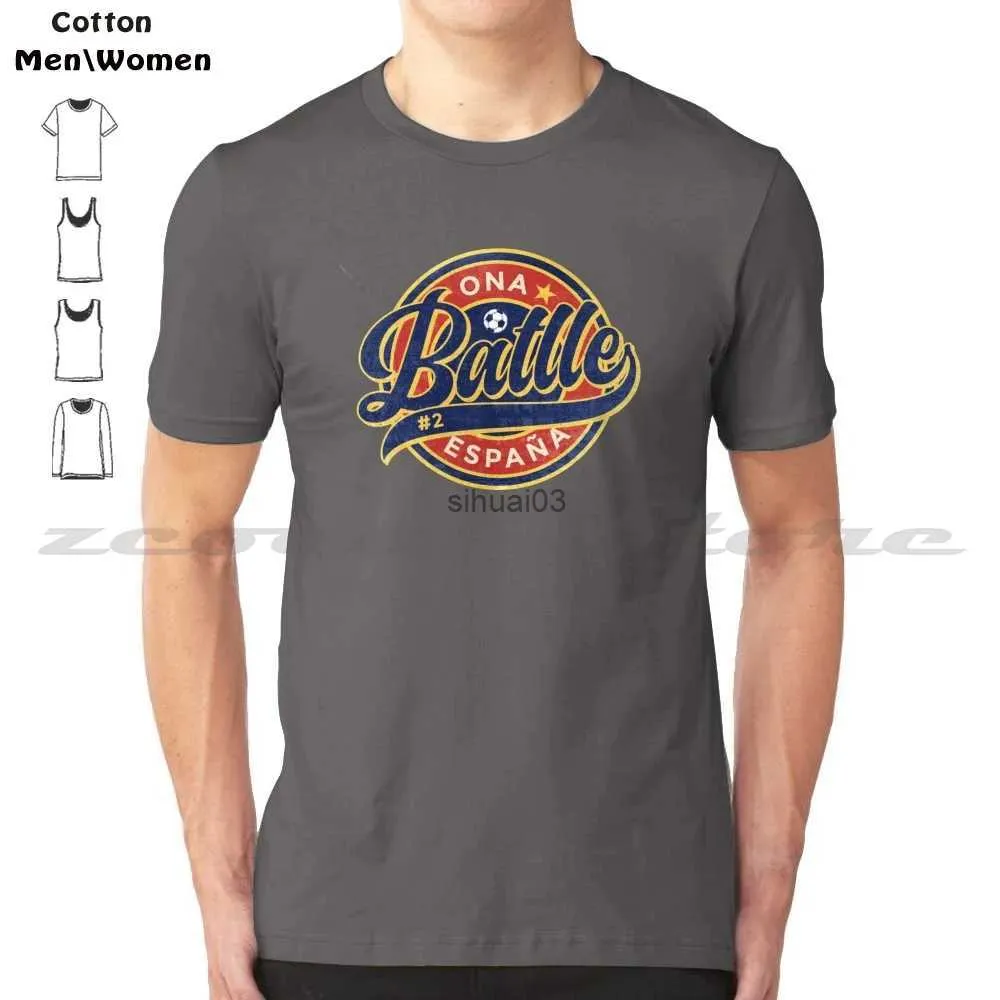 Męskie koszulki Ona Batlle Football Badge Round T-shirt 100% bawełny Wygodne wysokiej jakości Numero14 Seleccin Espa? Ola de ftbol femenino