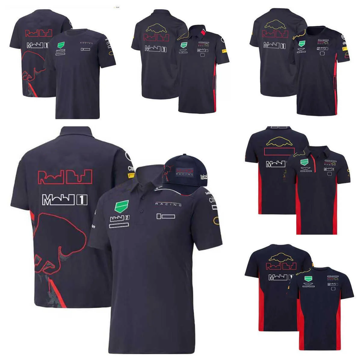 Cycluskleding F1 Formule 1 Racing Poloshirt Zomer T-shirt met korte mouwen en dezelfde weggeefhoed num 1 11 logo