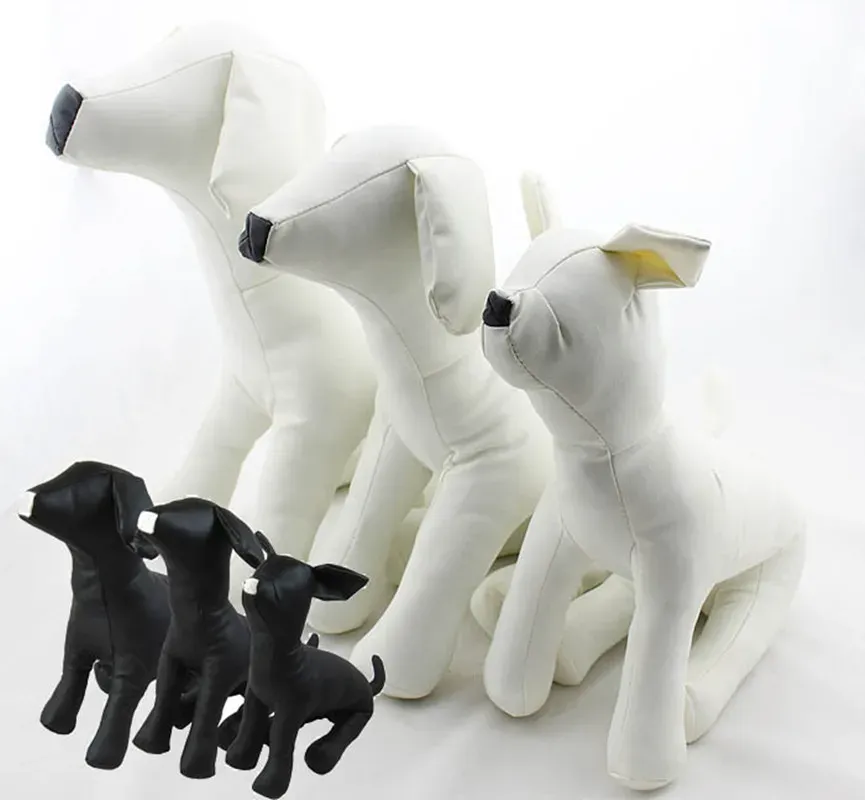 Tillbehör söta nya husdjur torsor modeller pvc läder modeller hund mannexin petkläder stativ s/m/l dmls001d