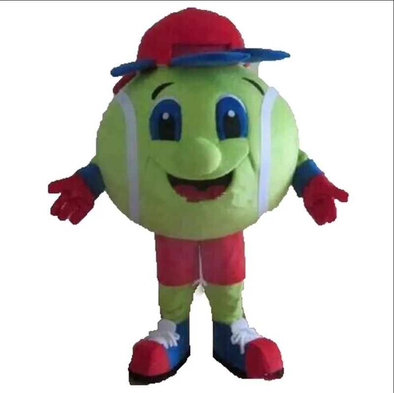 Costume da mascotte di pallina da tennis Simulazione di personaggi dei cartoni animati, completo di taglia per adulti, unisex, compleanno, Natale, carnevale