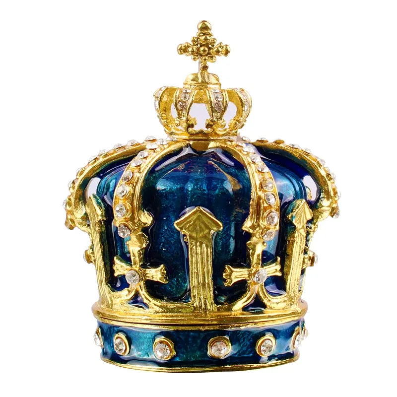 Collier princesse couronne bijoux bibelot boîte bague boucle d'oreille boîte de rangement souvenir artisanat cadeau de noël maison bureau ornement décor de bureau