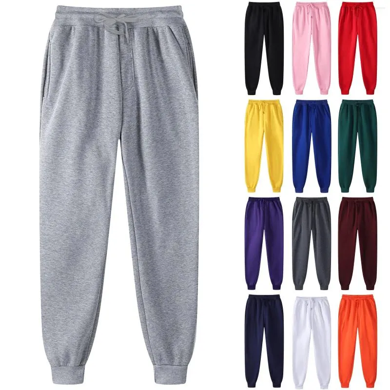 Pantalons pour hommes Hommes Hip Hop Casual Couleur Solid Couleur Track Manchette Entraînement à lacets avec poche Cargo Baggy Femmes Punk Jeune Vintage