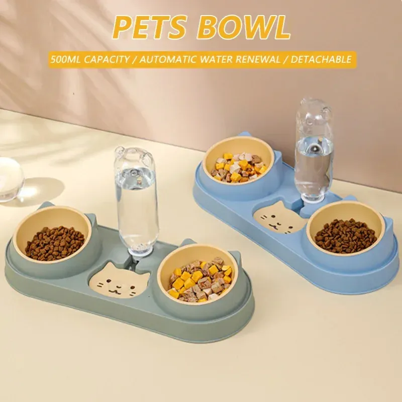 Fresh Look at Automatic Cat Feeder 2 Bowls With Water Fountain