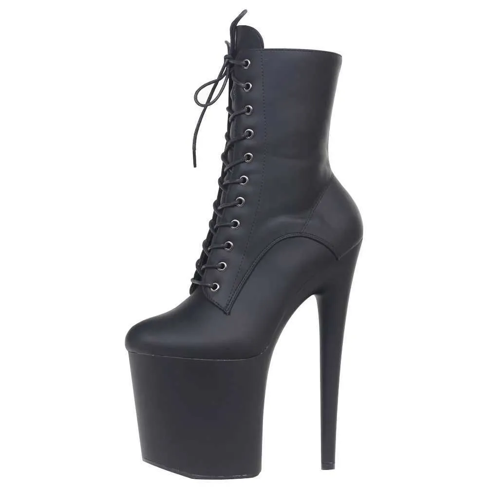 Buty Jialuowei Ins Style 20 cm Extreme High Heels Buty Platformowe Lace Up Sexy Bule Dancing Kids Boots Side Zip 5-12L2401