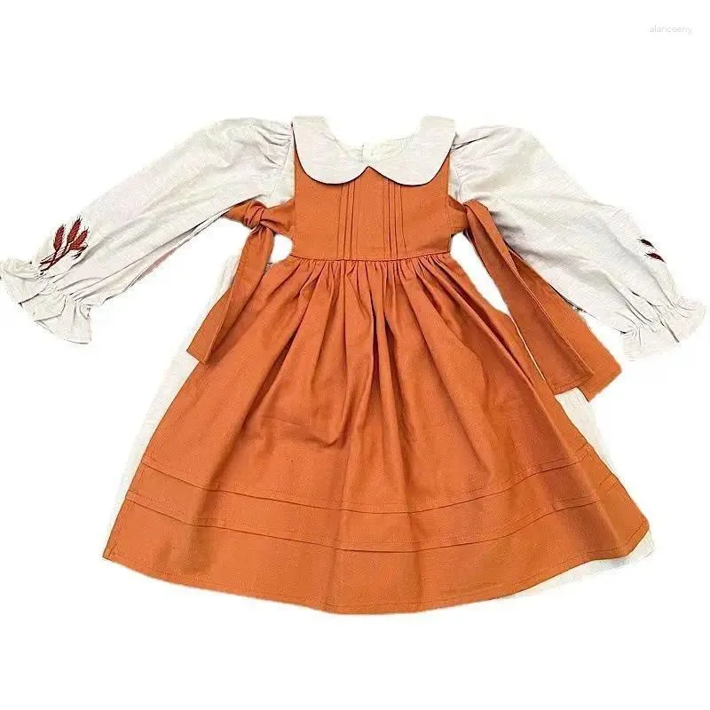 Robes de printemps et d'automne pour filles, costume de Style japonais en coton et lin, vêtements rétro pour bébés, princesse pour enfants, 2024