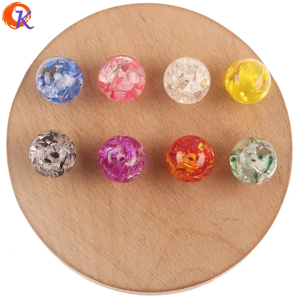 Perles Design Cordial 6mm22mm perles en résine/accessoires de bijoux/perles multicolores/fait à la main/effet craquelé/perle ronde/fabrication de perles bricolage