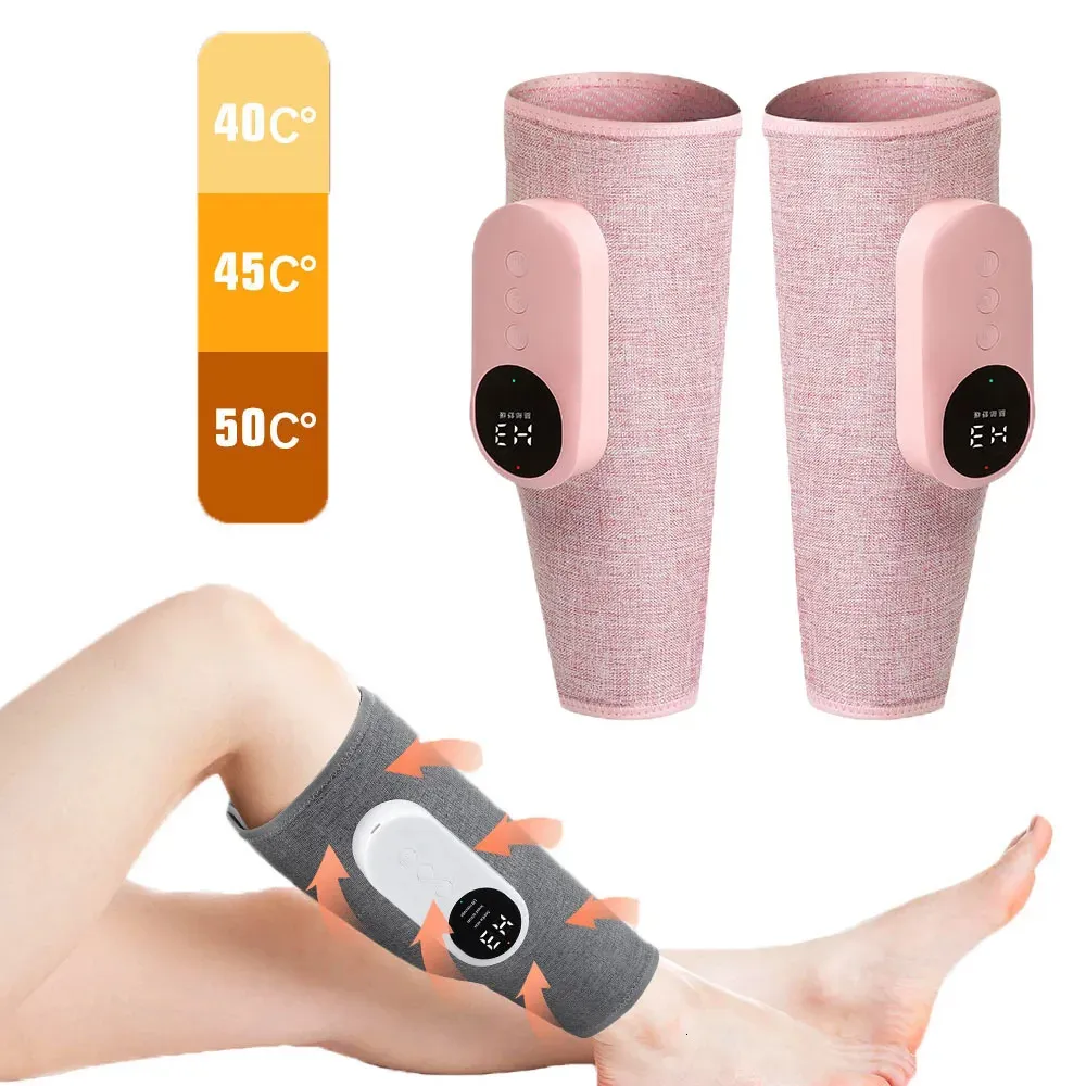 Masseur de jambe de mollet de présothérapie avec compression thermique de grande surface Machine de physiothérapie de massage Shiatsu musculaire du pied sans fil 240127