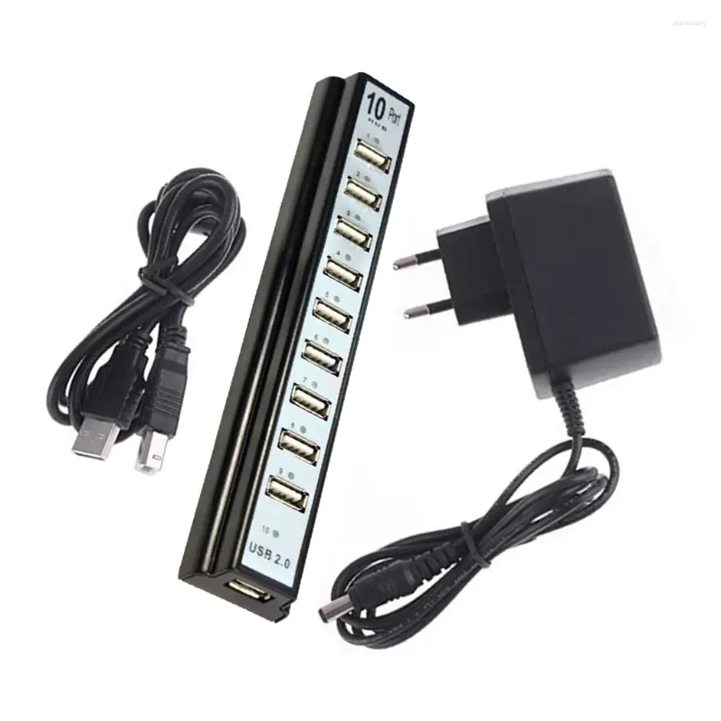 Puertos teclado USB 2 0 Hub divisor con cargador ordenador teléfono móvil expansor adaptador de corriente electrónica enchufe de la UE